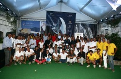 Esimit Sailing Team receiving trophy for taking line honours
